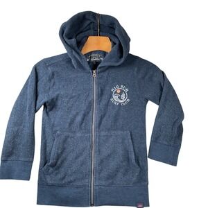 Faherty Big Sur Surf Club Hoodie Kids Size 8 Blue Good Full Zip Terry Graphic